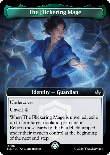 The Flickering Mage, Guardian identity card from MTG Treachery