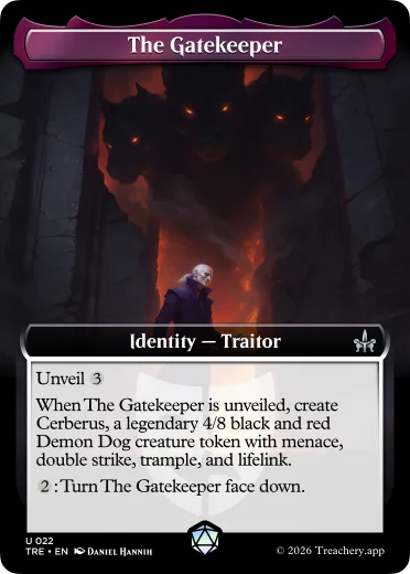 The Gatekeeper, Traitor identity card from MTG Treachery