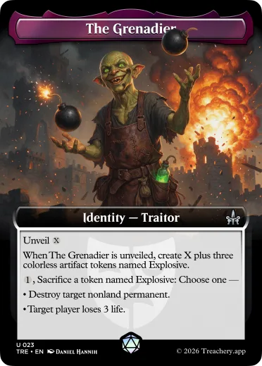 The Grenadier, Traitor identity card from MTG Treachery