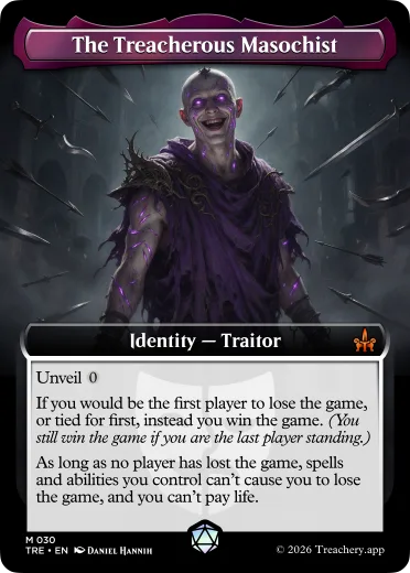 The Treacherous Masochist, Traitor identity card from MTG Treachery