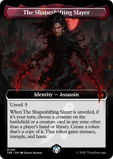 The Shapeshifting Slayer, Assassin identity card from MTG Treachery