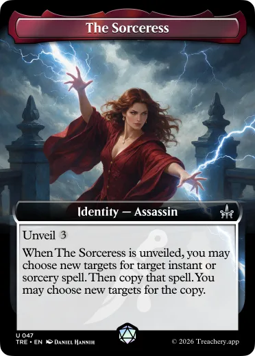 The Sorceress, Assassin identity card from MTG Treachery
