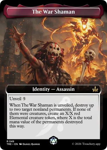 The War Shaman, Assassin identity card from MTG Treachery
