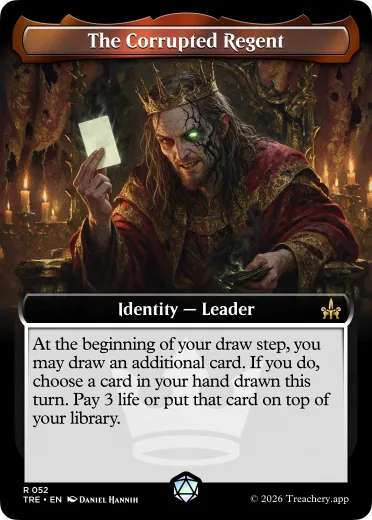 The Corrupted Regent, Leader identity card from MTG Treachery