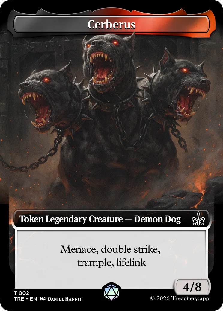 Cerberus token card from MTG Treachery